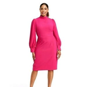 Sergio Hudson x Target Dress Size Large Pink Balloon Sleeve Midi NWT